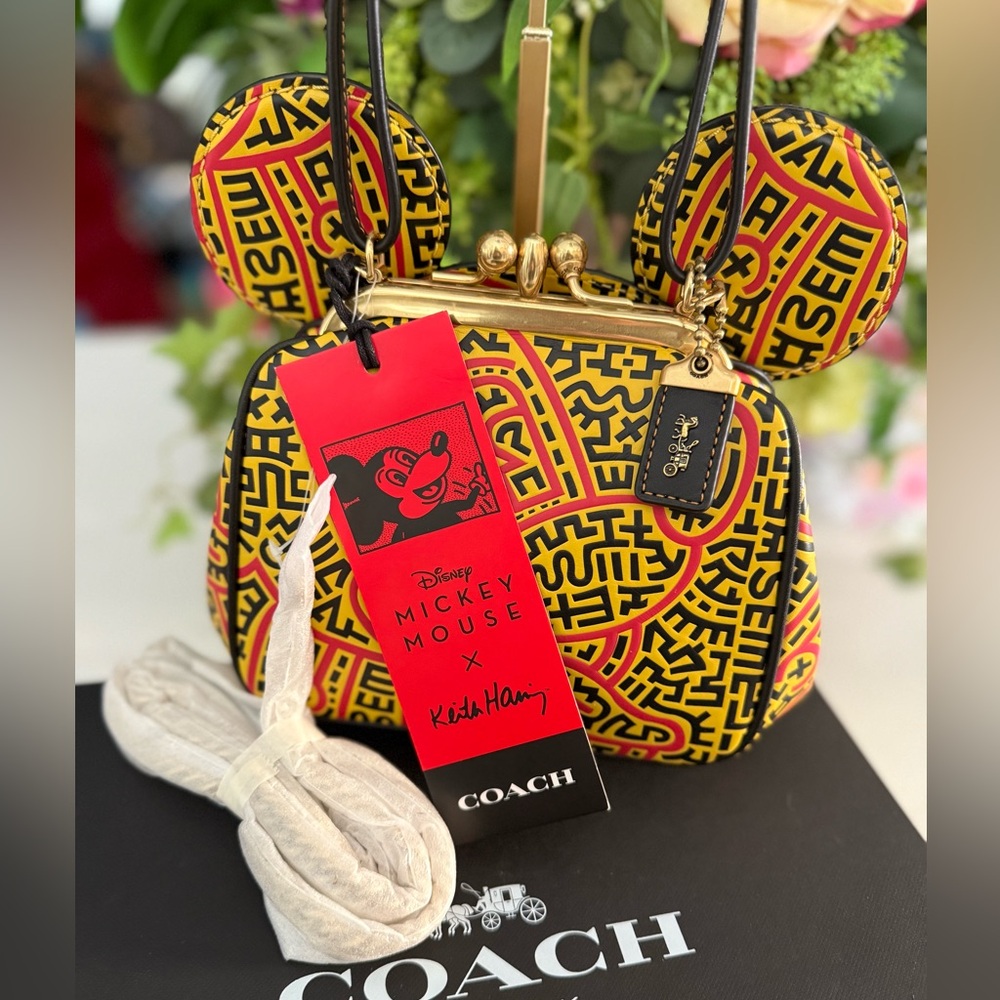 Coach Disney Mickey Mouse x Keith Haring Kisslock Limited Edition Bag ~ NWT - Picture 13 of 16